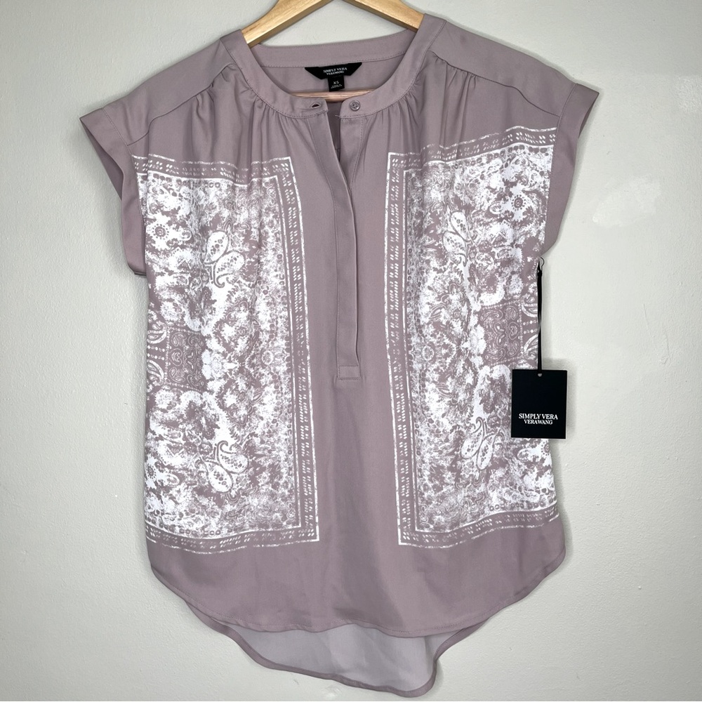 SIMPLY VERA VERAWANG SHORT SLEEVE POPOVER SIZE X-SMALL